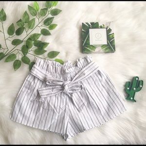White and grey striped shorts !